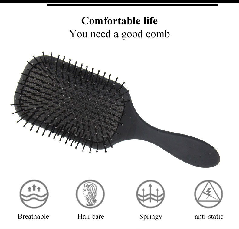 Streamlined Handle Scalp Massage Comb Customized Color ABS Airbag Comb