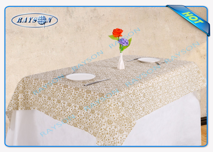 Popular Flower Printed Non Woven Waterproof Tablecloth Party Use