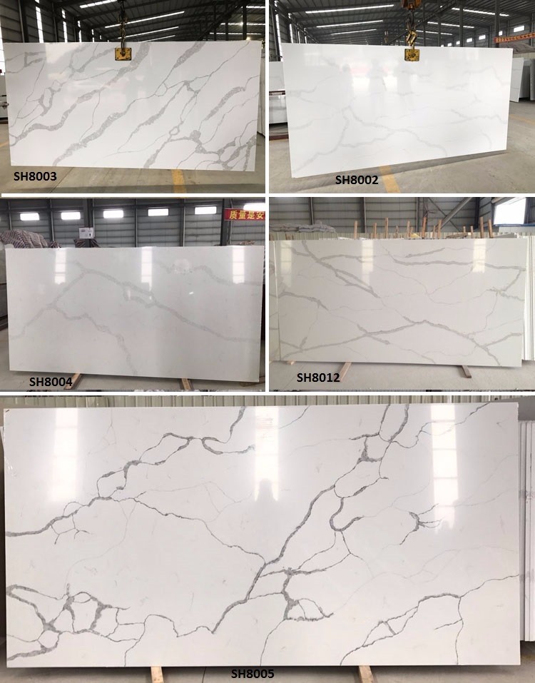 Smooth Quartz Bathroom Vanity Tops 0.75" / 1.25" Thickness Single Hole