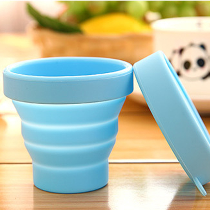 Candy Color 170ml Silicone Travel Mug Rose Silicone Collapsible Travel Cup