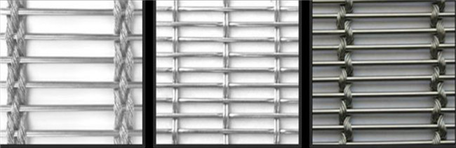 Rod Woven Decorative Metal Mesh , Building Decorative Wire Mesh Cladding