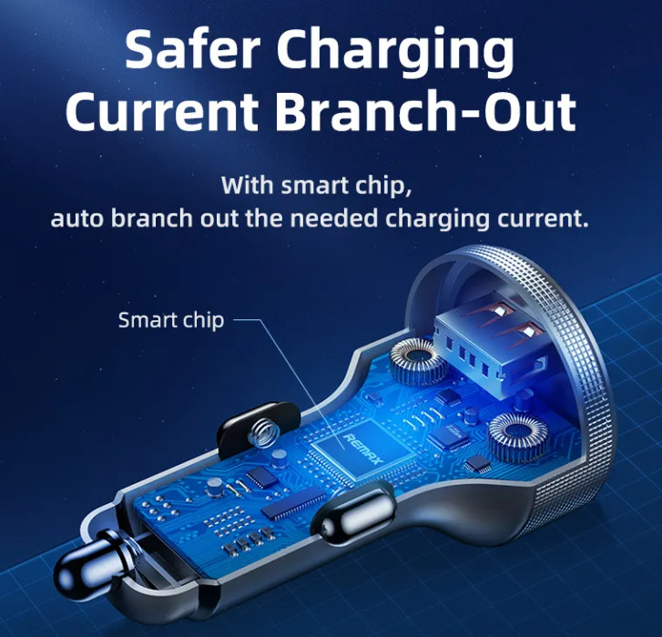 QC PD Fast Charging USB Car Charger Socket Type C With Digital Display 58.5W