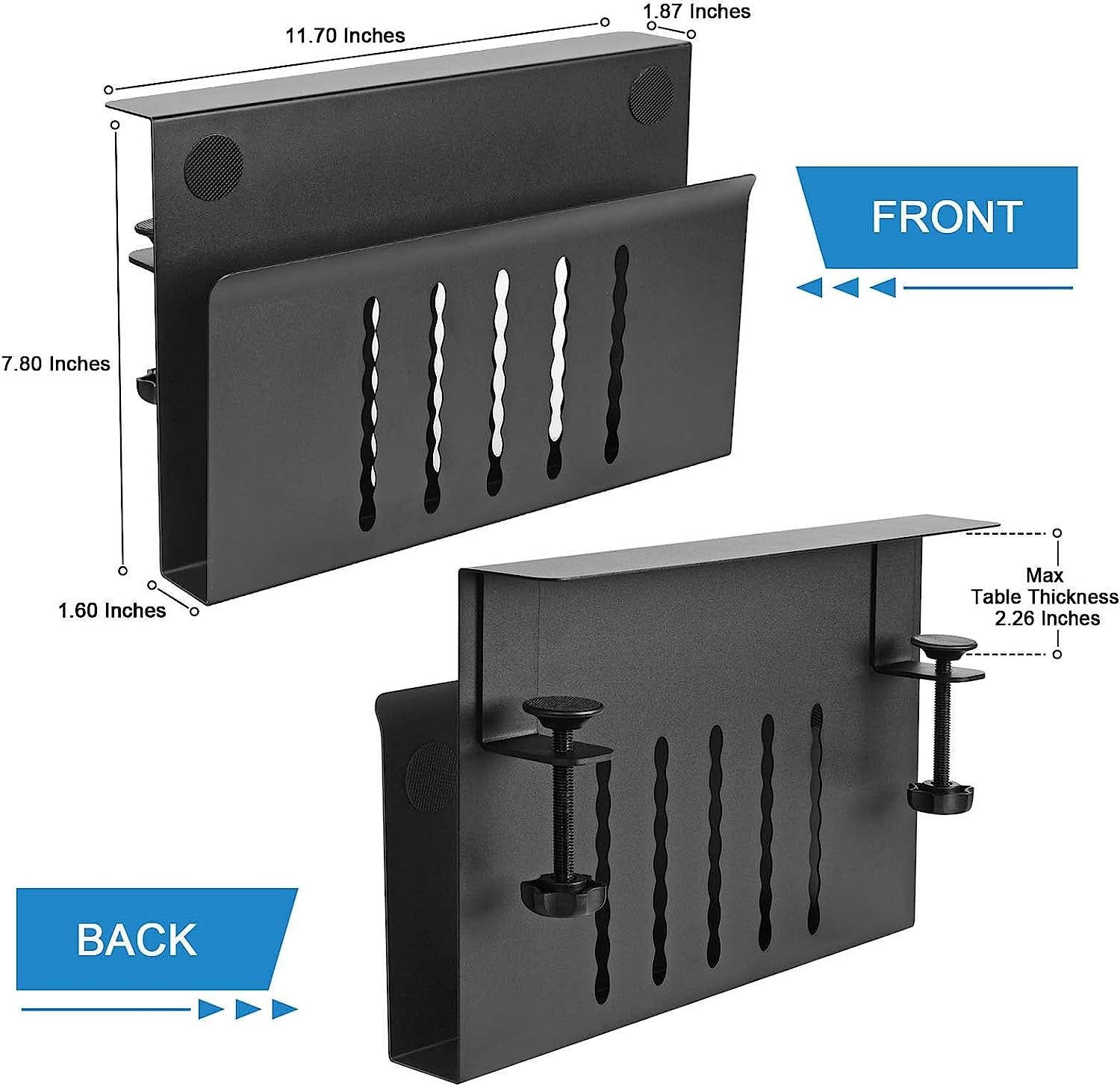 Desk Storage Under Steel Hanging Organizer No Drill Cable Management Tray Laptop Holder