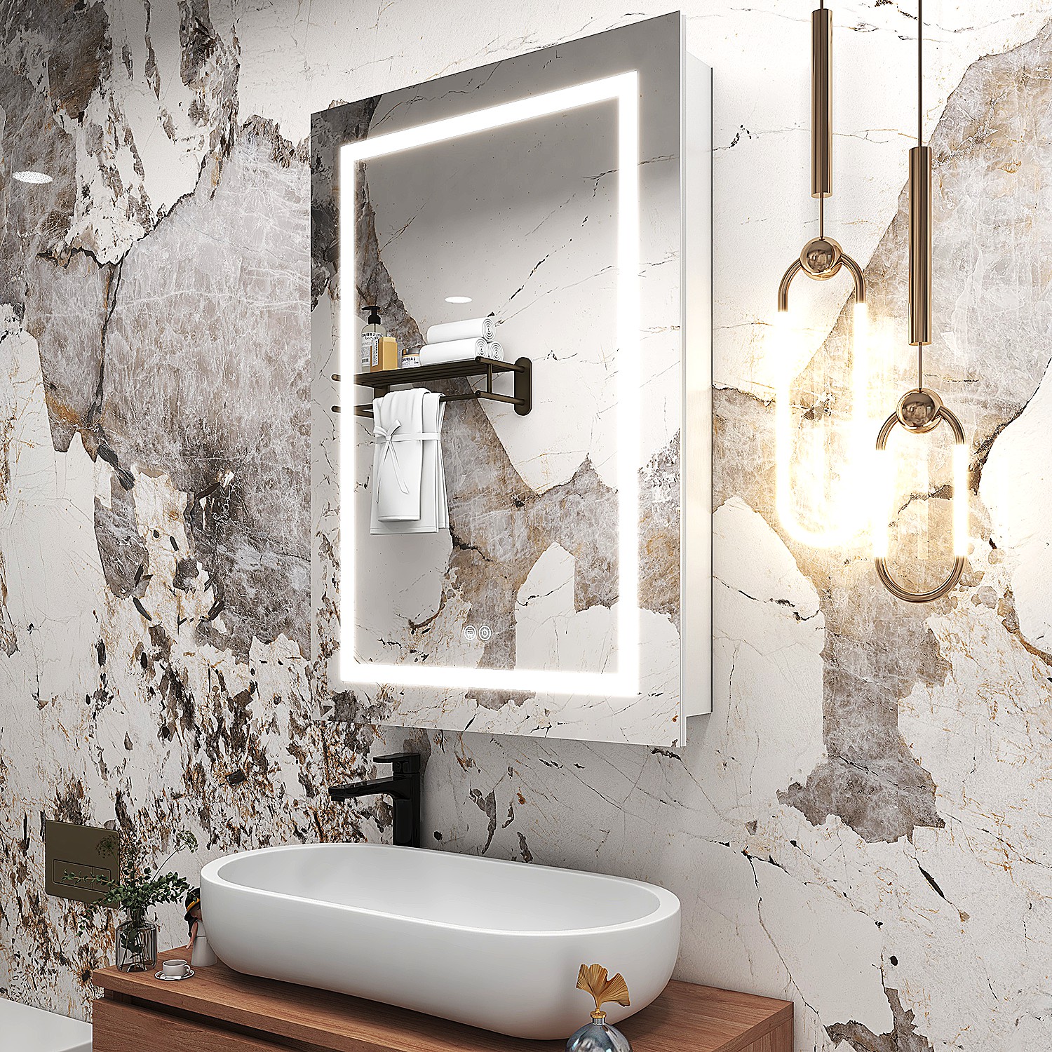 Rust Resistant Lighted Mirror TV Aluminium LED Backlit Bathroom Mirror