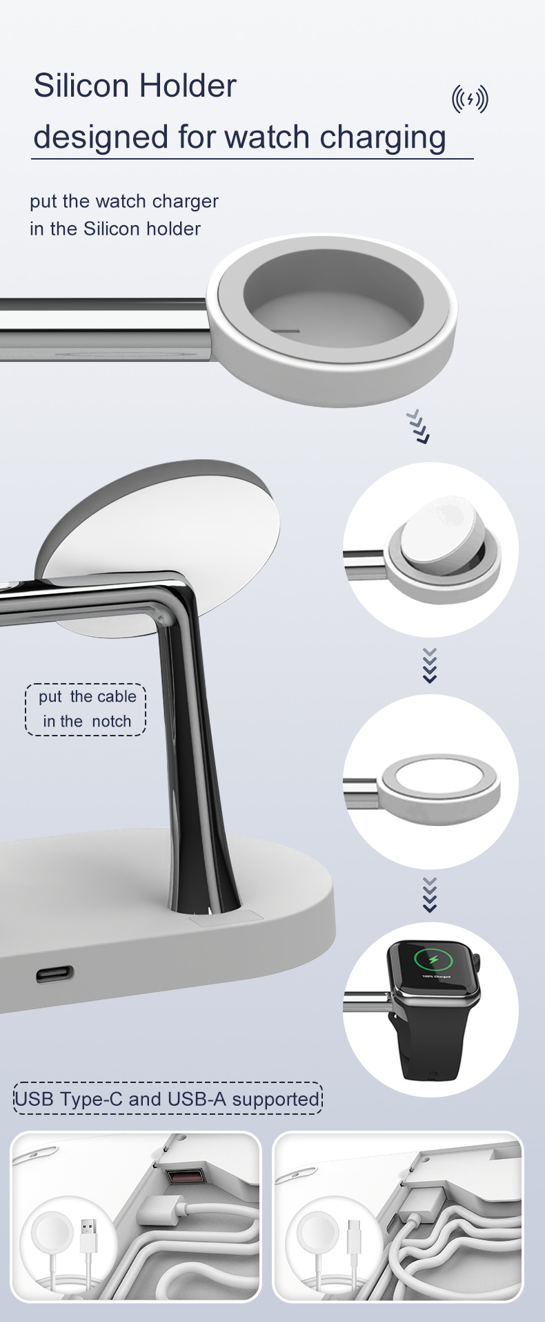 Zinc Alloy Magnetic Iphone Charger 15W 10W Wireless Charging Bracket