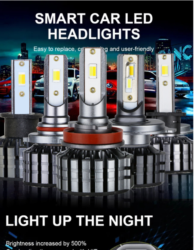 V20 Automotive LED Turn Signals Headlight Bulbs H7 H4 H11 6000K 9005 9006 9012 H1 H8 9012 H3