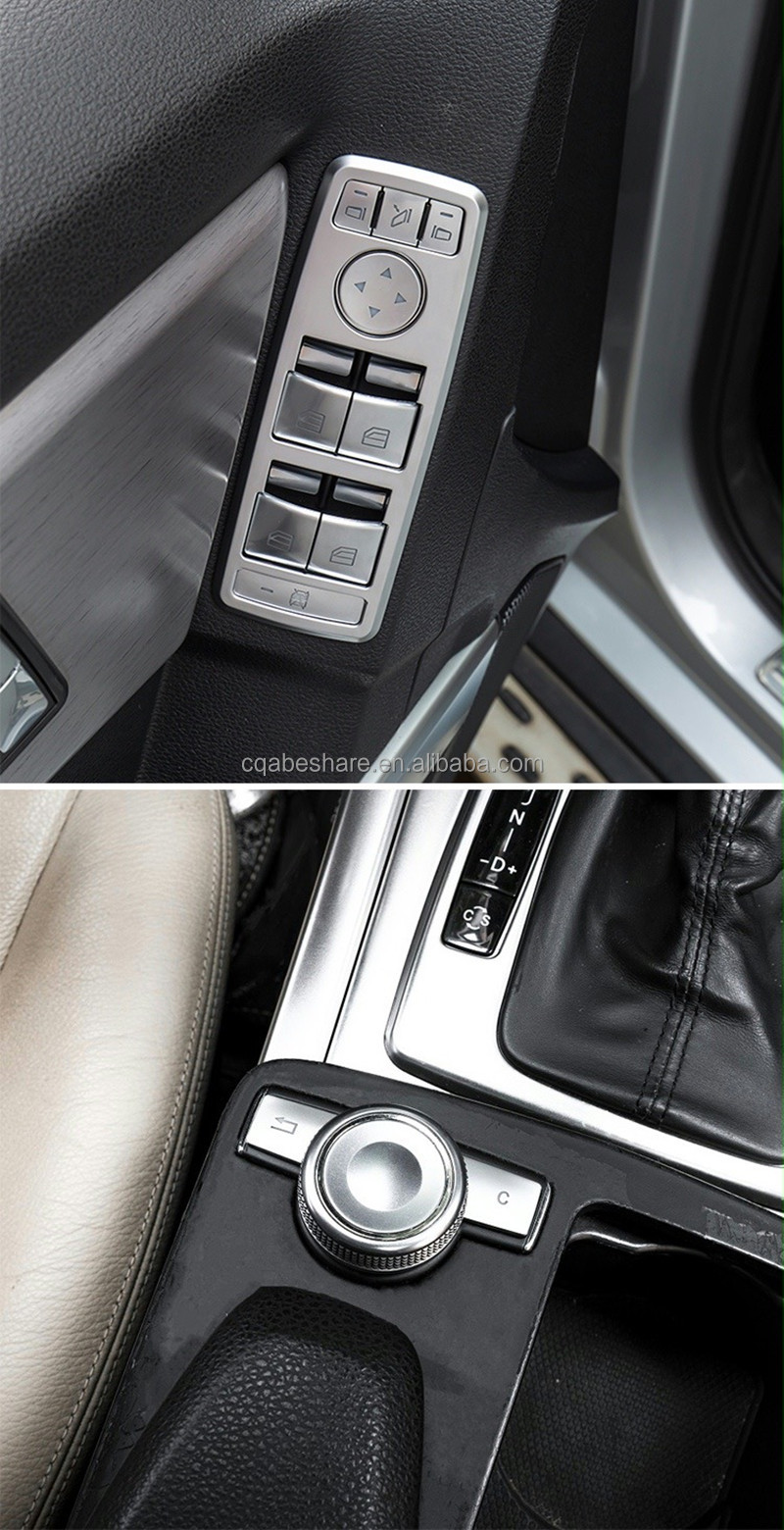 Car Door Window Glass Lift Switch Button Cover Decor For Mercedes Benz W204 GLK 300