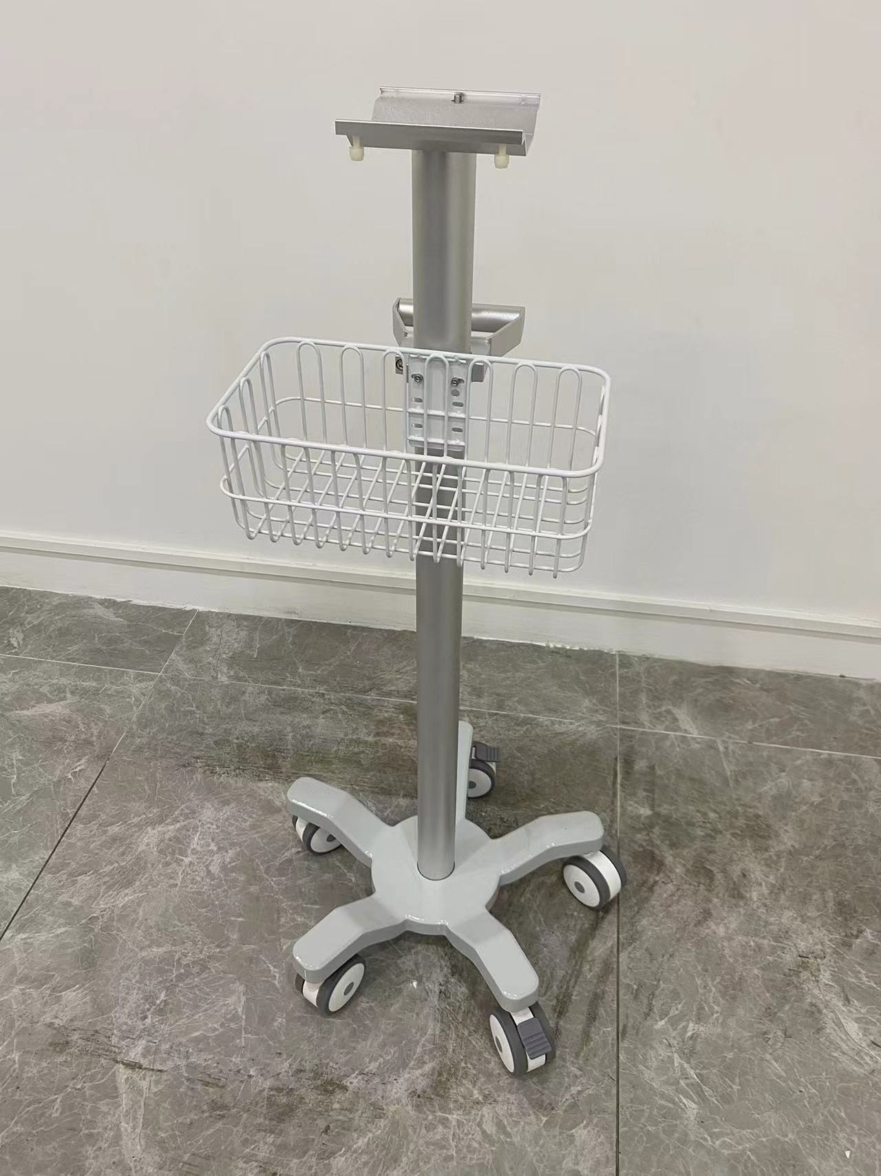 ICU Aviation Aluminum Matieral Patient Monitor Trolley With 3 Inch Silent Wheels