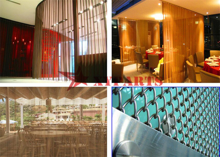 Copper Color Aluminum Coil Drapery Curtain For Space Divider