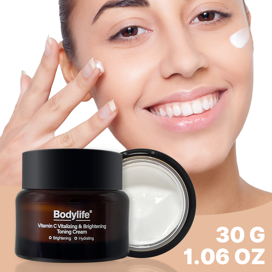 Vitamin C Vitalizing & Brightening Toning Cream with Collagen Vitamin E Pearl Vitamin B5 OEM/ODM Supply