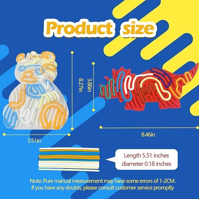 6 Colors Silicone Fidget Toy for Calming Focus and Stress Relief Sensory Activity Board