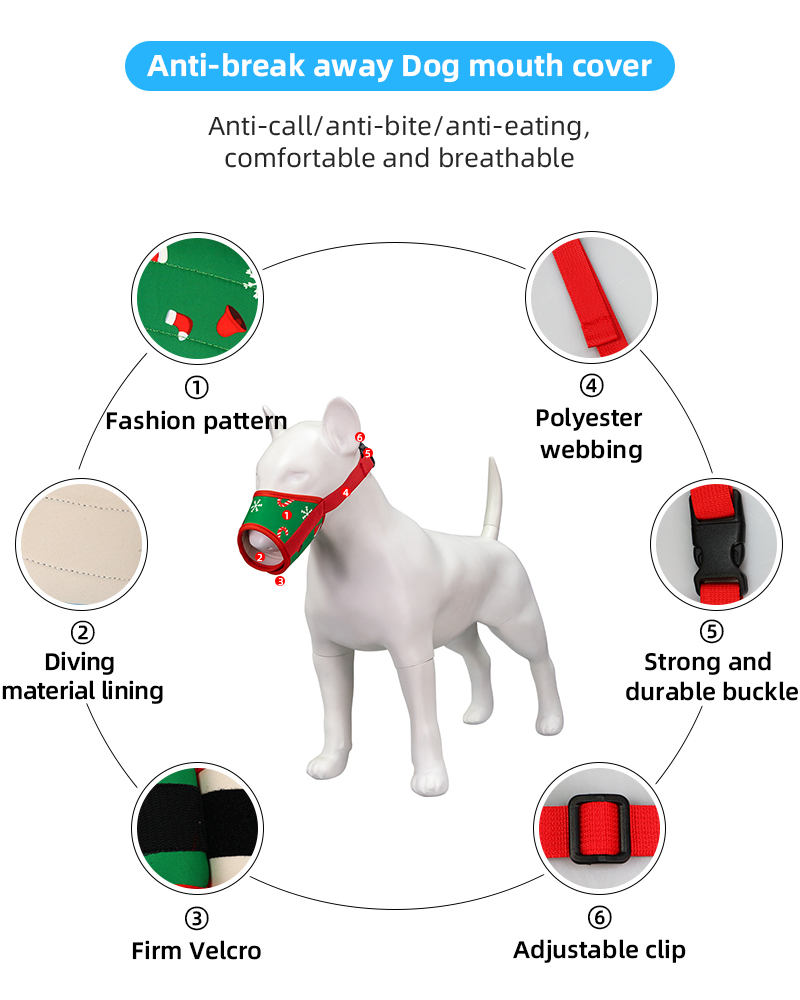 Christmas Soft Dog Pet Muzzles Air Mesh Drinkable Dog Nylon Muzzle