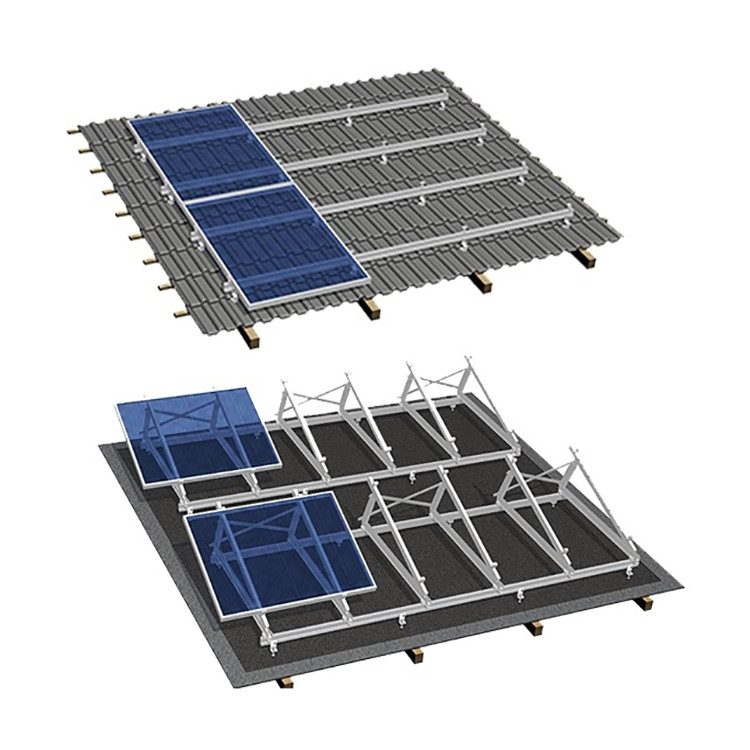 10KW 30KW Home Power Supply Flat Roof Solar Mounting System Aluminum