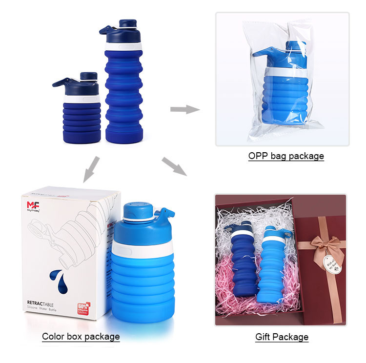 750ml Collapsible Silicone Foldable Water Bottle BPA Free