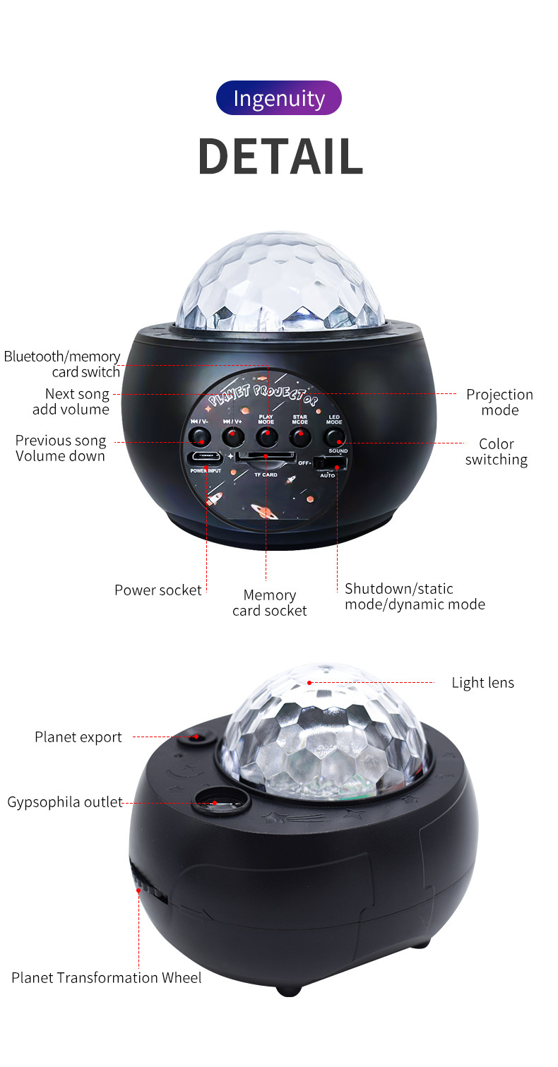 RGB LED Laser Star Projector Planet Galaxy Lighting Lamp Night Light Star Projector For Kids Adults Bedroom