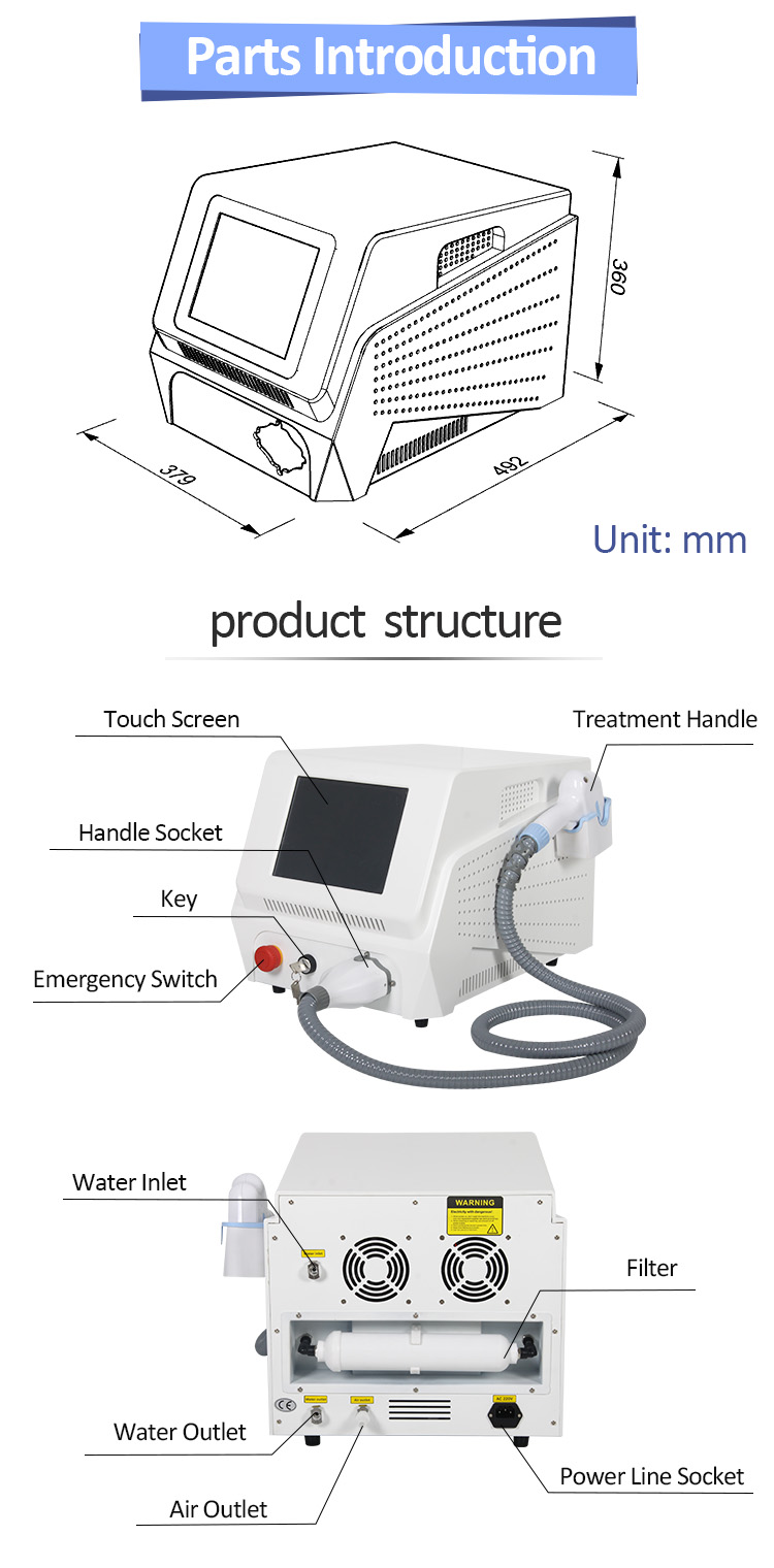 Portable 808nm Diode Laser Hair Removal Machine For Home