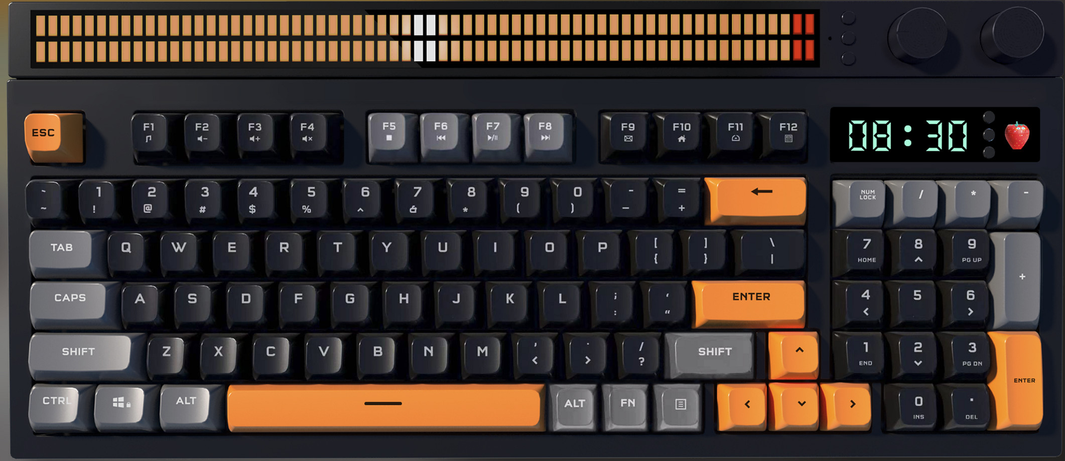 Multimode Keyboard High-end Keyboard With Triple Mode Knob Control RGB Lighting Tomato Alarm Clock Ergonomic Design