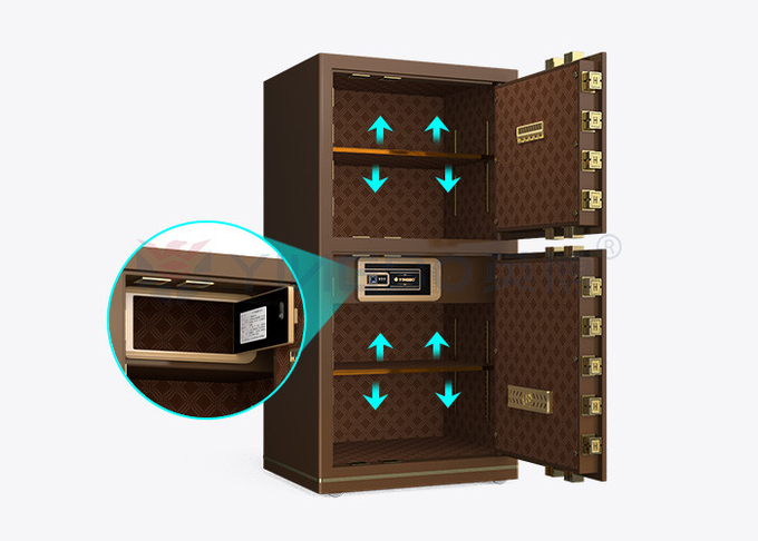 95kg Biometric Fingerprint Lock Safe Box Dual Alarm YB/N7-120D Coffee Office Lock Box