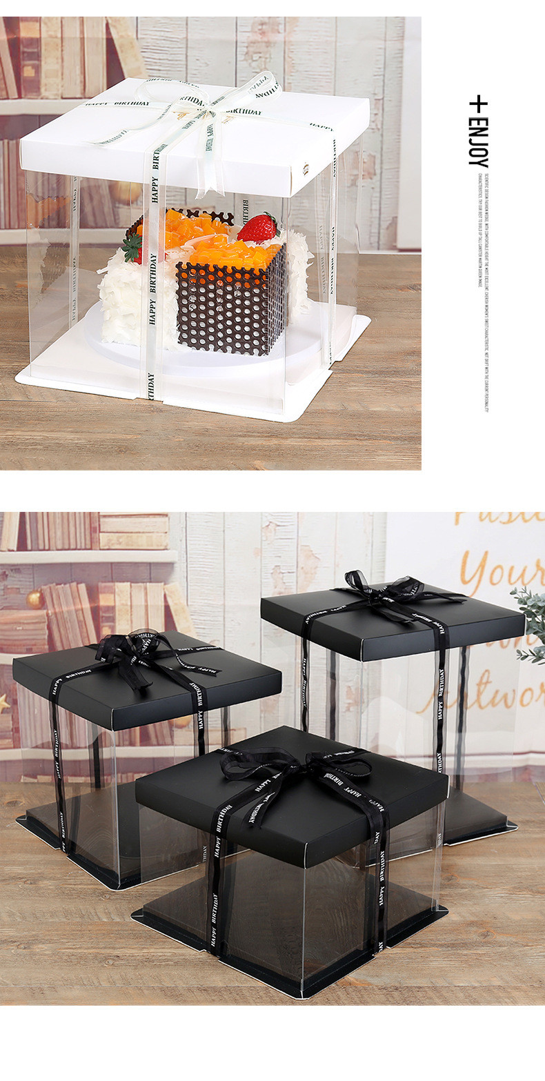 Customized Recycled birthday cake packaging With Plastic Window