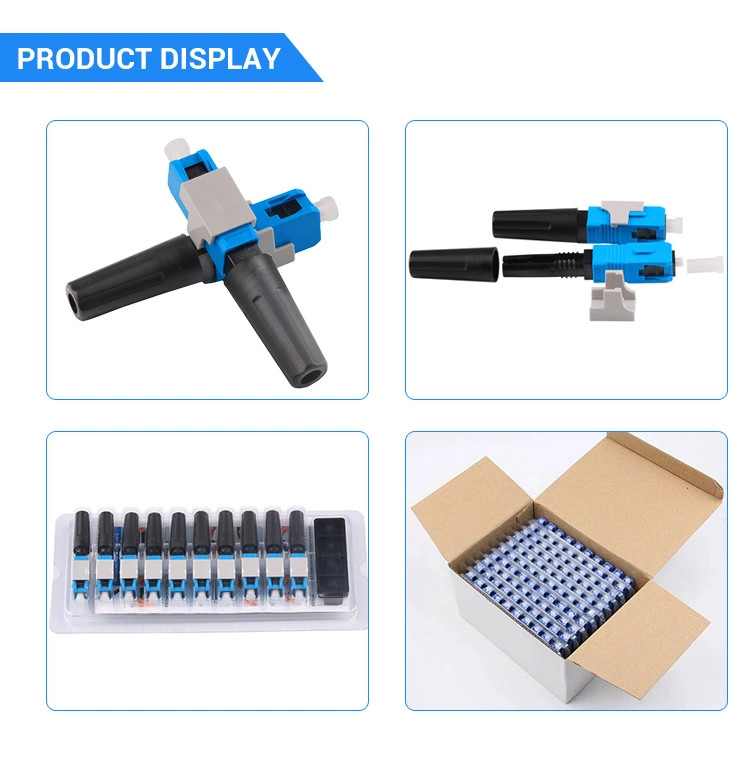 Sc Upc Optical Fiber Fast Connector Single Mode 0.3db Insertion Loss