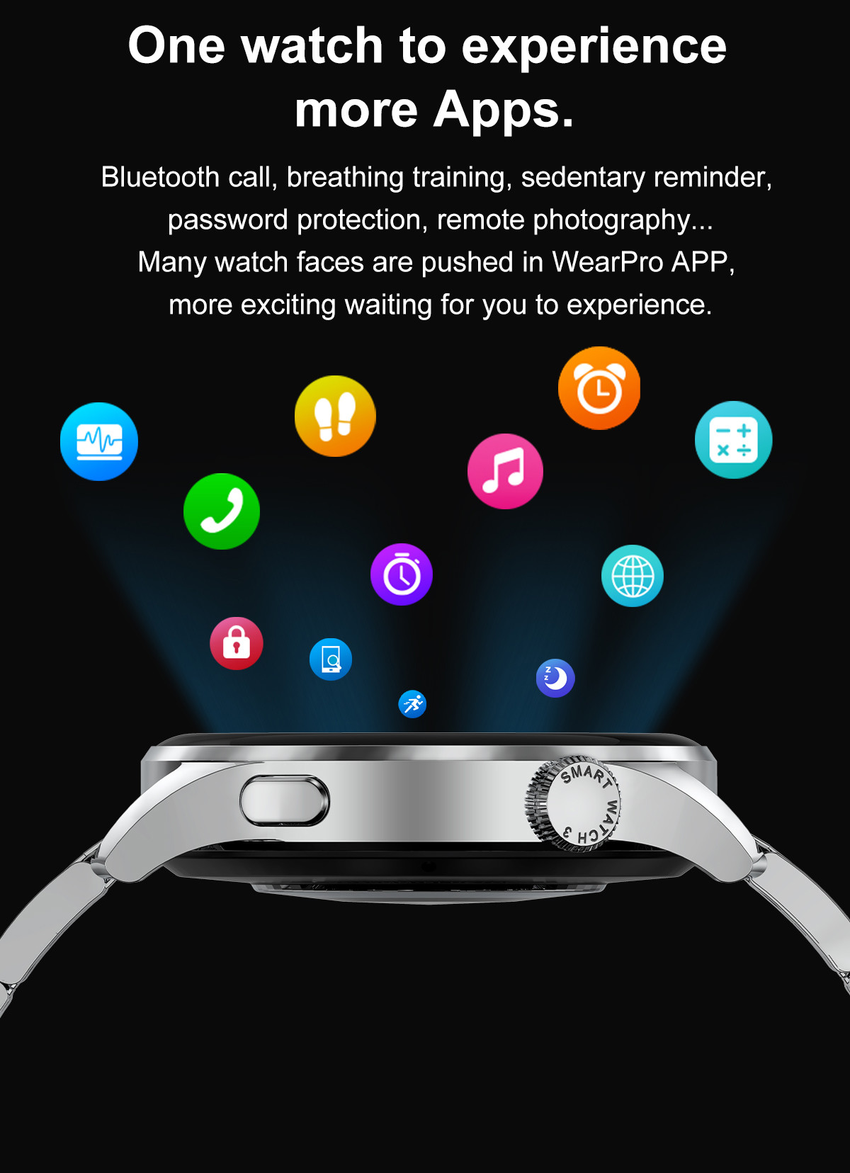 DT3 390x390 HD Bluetooth 5.0 DT Smart Watch Wireless Charging
