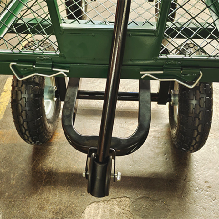 75L Garden Mesh Cart Heavy Duty Metal Mesh Garden Cart 350-4 Air Wheel