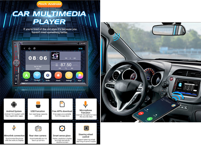 2 Din Android Car Radio Multimedia GPS Wifi BT Radio Car Android System 7 Inch