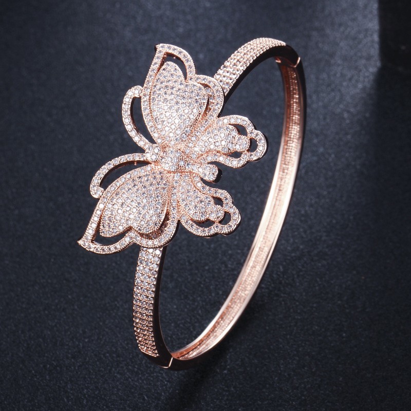 Fashion Cubic Zirconia Butterfly Bracelet Bangle AAA Cz Butterfly Bangle Cuff Bracelets & For Women Butterfly Jewelry