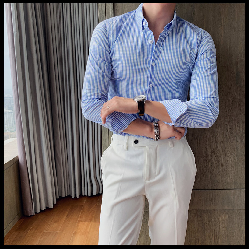 Custom Polyester Solid Cotton Formal Shirts Long Sleeve Slim Fit For Men Professional