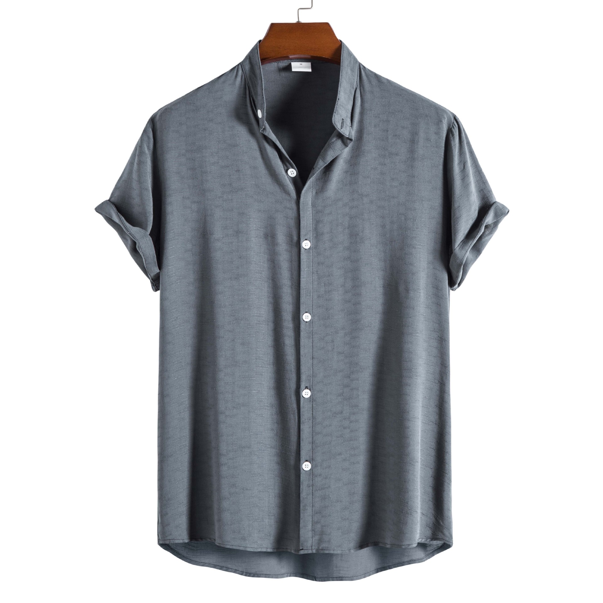 Short Sleeve Shirt Casual Men's V-Neck T-Shirt Oversized Flax Shaper Cooling 100% Cotton