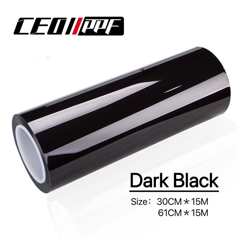 6.5mil TPU Black Headlight PPF For Car Lamps Protection 30cm X 15m