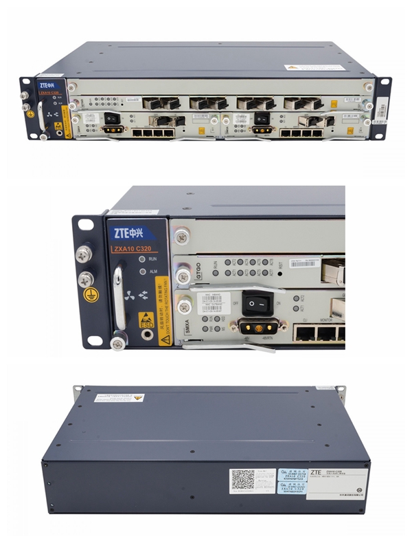 ZTE ZXA10 C320 Chassis with 2xSMXA (UCDC1), 1xGTGO C+ SFP Module