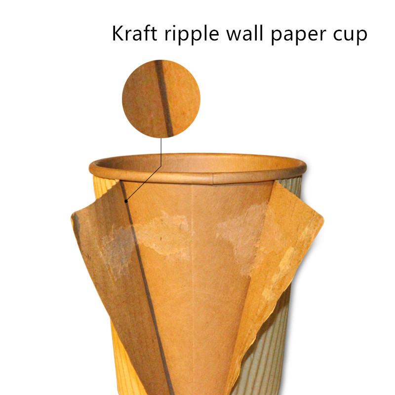 Corrugated Paper Take Away Hot Drink Cup Disposable For Coffee Tea Beverage