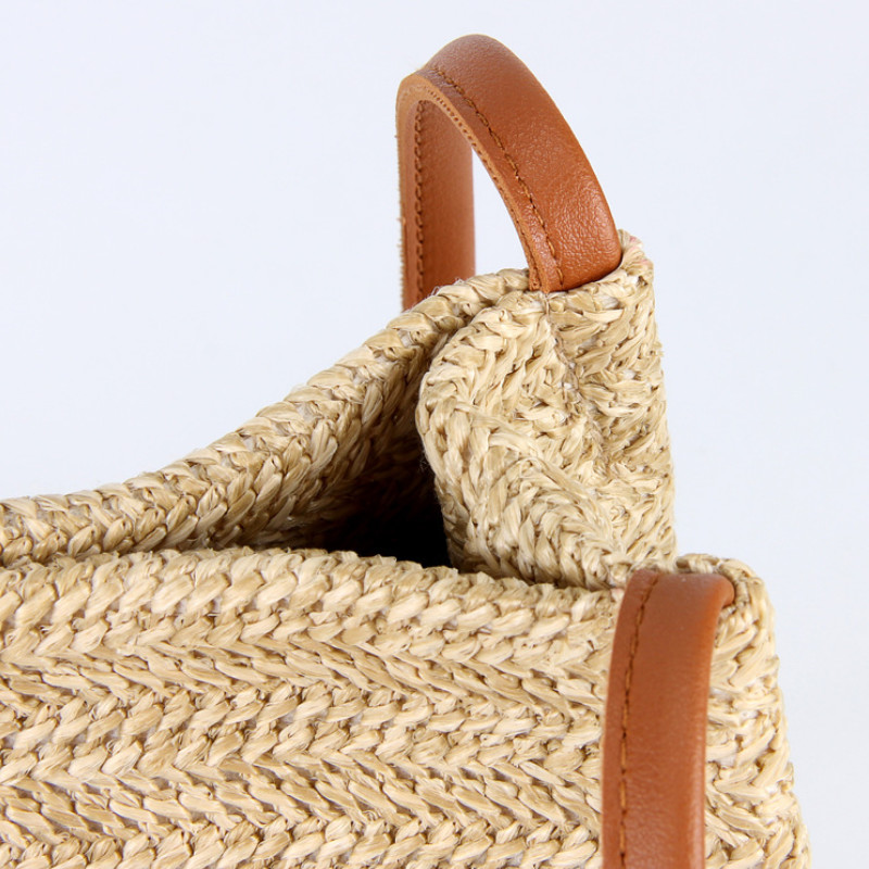Summer Sea Straw Bag Basket Tote Shopping Reusable Straw Woven Bag