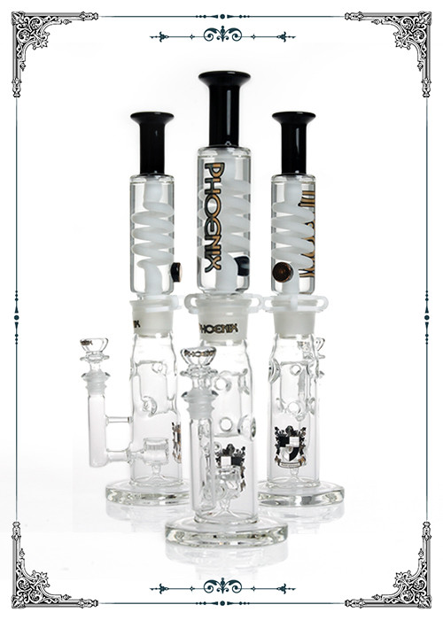 Straight Tube Glass Water Pipe Bong With Honeycomb Jet Perc 18.8 Mm Joint