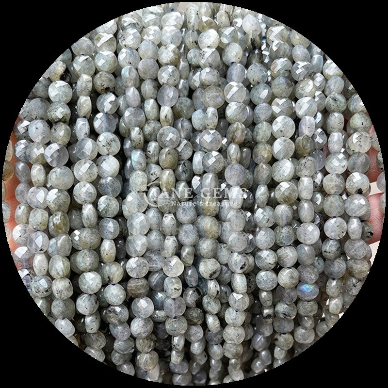 Flat Shape Faceted Beads Crystal Gemstone Round Shape Loose Bead Strands for DIY Jewelry Making