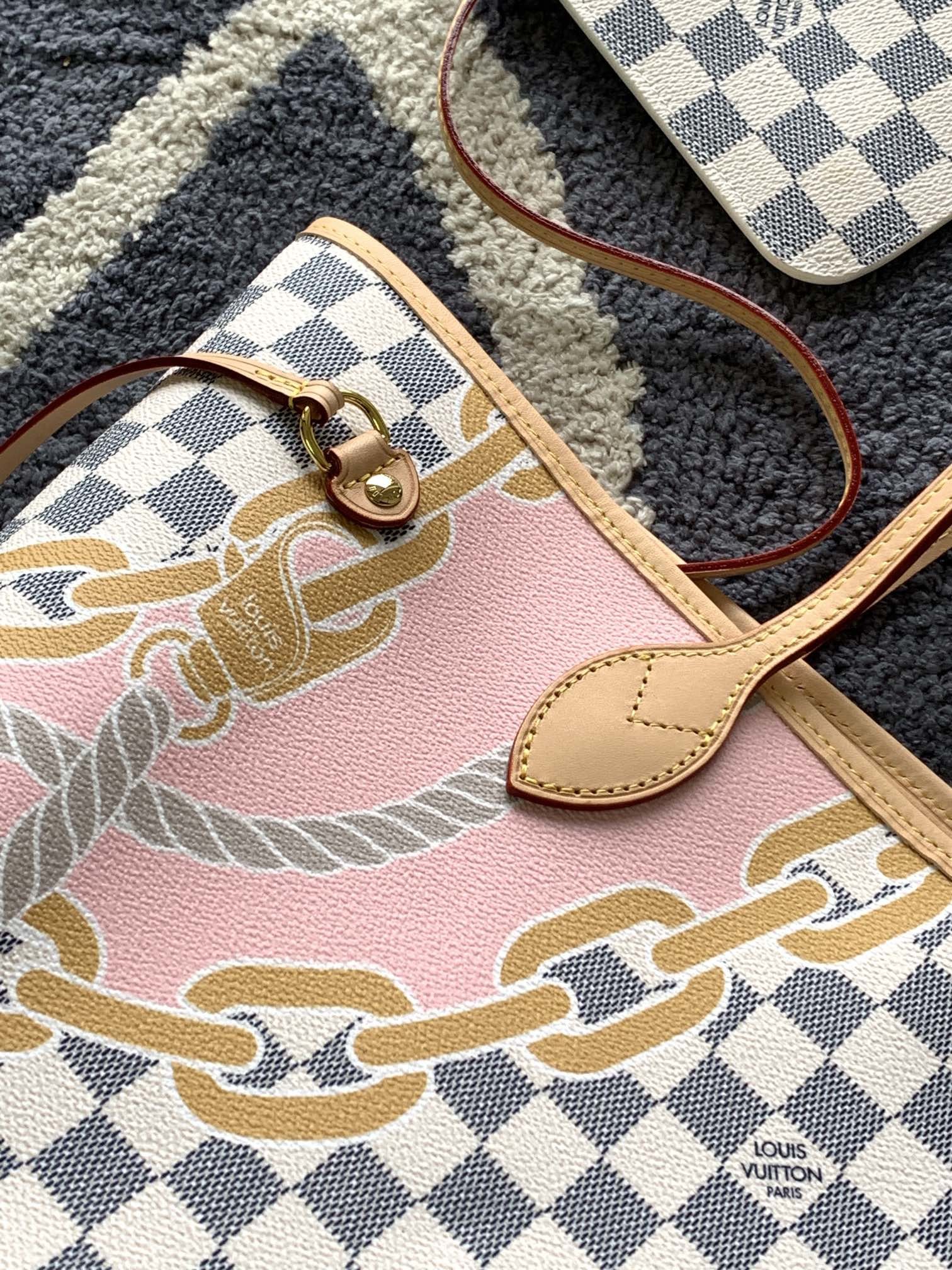 Tahiti Limited Custom Branded Bags Checkered Louis Vuitton Neverfull MM