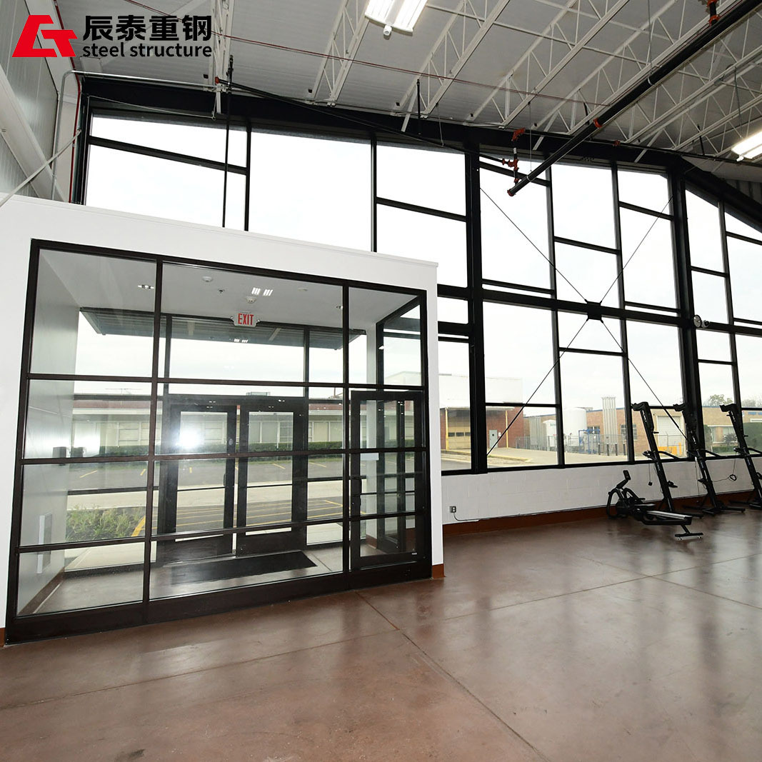 Prefab Industrial Steel Structure Workshop With Rock Wool Foam Sandwich Panel