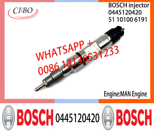 BOSCH 0445120420 Neutral Diesel Fuel Injector Assembly 0445120420 51101006191 For MAN Engine