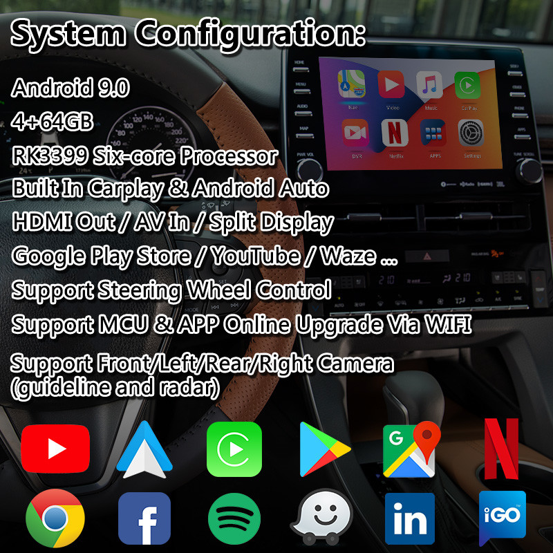 Avalon Car Navigation Box , Android Carplay Video Interface Box for Toyota Touch3 System with Youtube