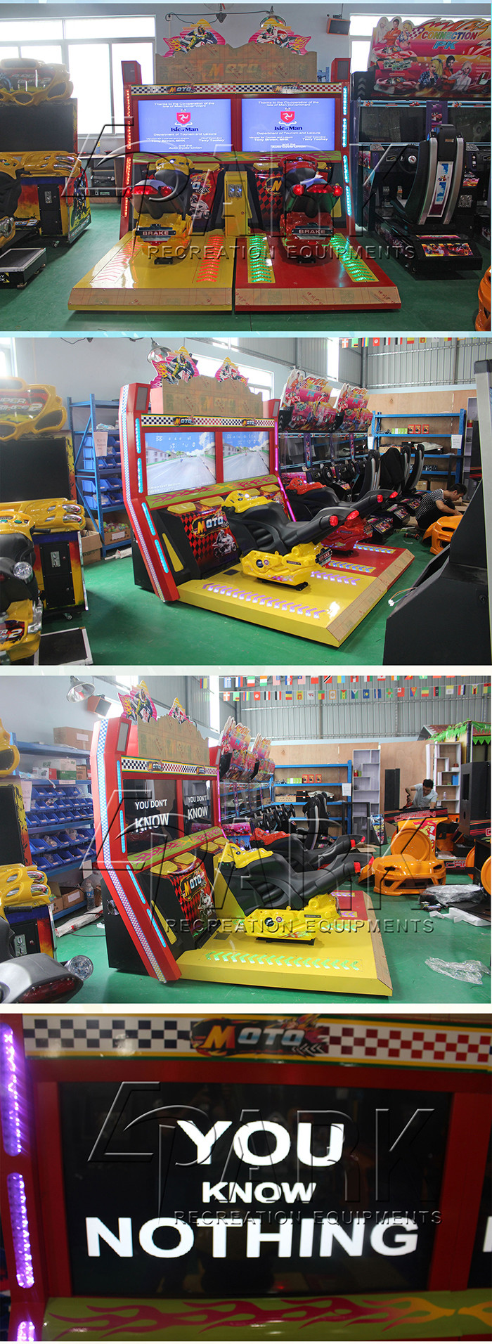 Coin Operated 47 Inches 2 Seat TT Moto Arcade Game Machine