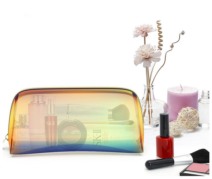 L25*D8.5*H13 Cm yellow PVC Laser Zipper Cosmetic Bag