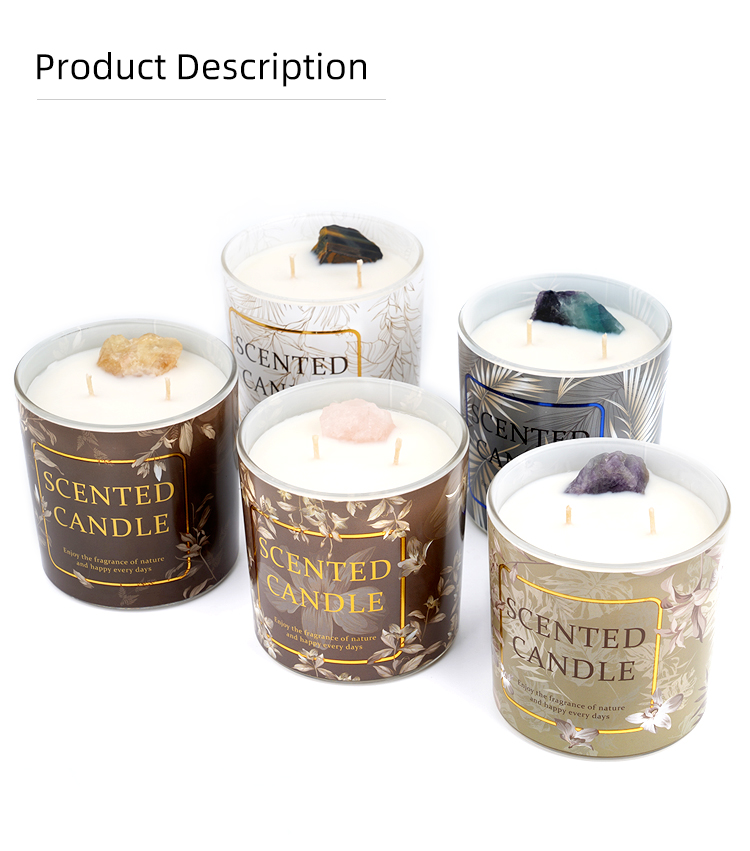 Glass Jar Fragrance Scented Candle Wax With Natural Soy Wax And Crystal