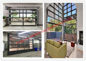 Buy cheap Aluminum Frame Rolling Door Customized Transparent Door With Tempered Glass Panel product