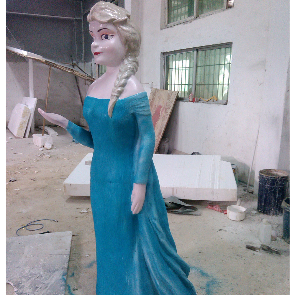 frozen character princess cartoon statue life size fiberglass as decoration in park