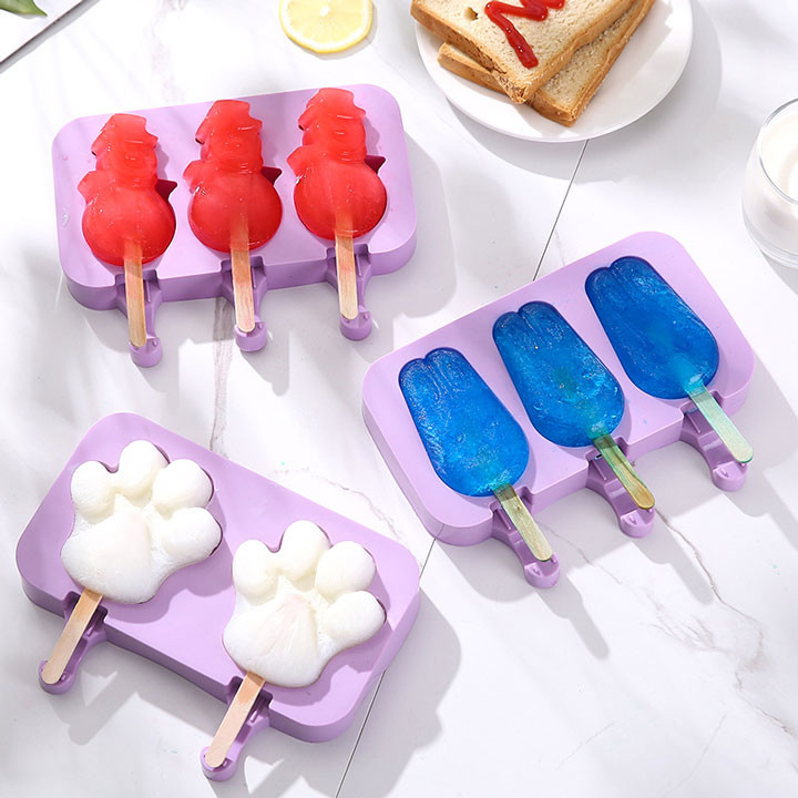 Silicone Purple DIY Ice Cream Mould With Stick Kitchen Supplies
