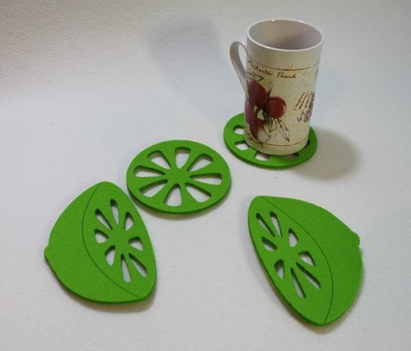 high quality various color factory price round felt coaster