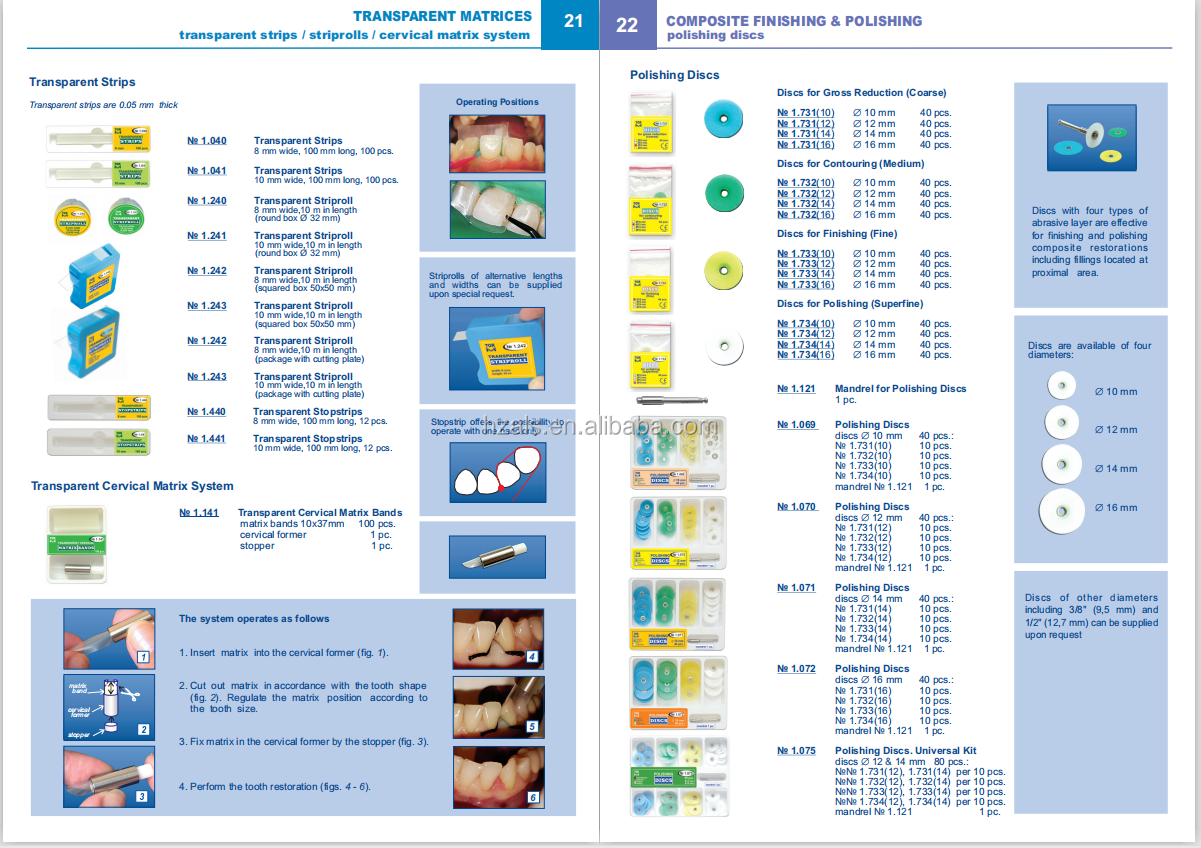 Instrument classification Class II 1.090 Dental Kit of premolar Transparent Contoured Matrices 30 pcs. TOR VM/ TOP BM