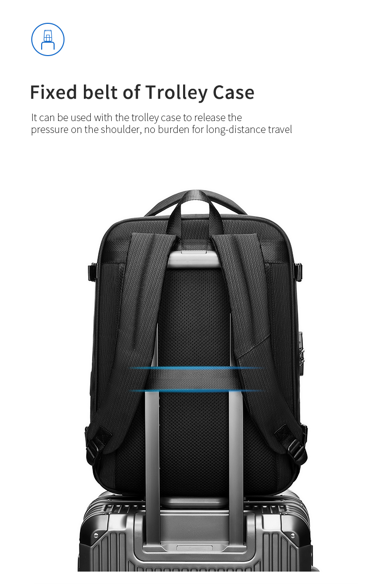 1680D Polyester Waterproof Business Backpack Large Space Eco Friendly