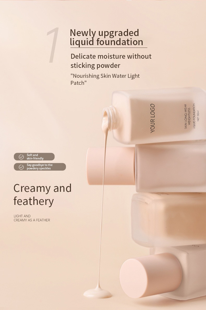 Custom Full Coverage Foundation Makeup Waterproof and Matte Vegan Skin Tint Waterproof Natural Private Label Liquid Foundation